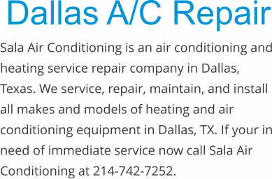 Dallas Air Conditioning Repair